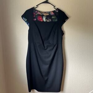 Ted Baker Little Black Dress with Cap Sleeves Size 4